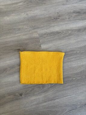 Dynamite Mustard Yellow Smocked Strapless Top